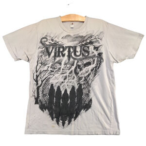 Anvil Men's Virtus Death Wicked T-Shirt Gray Large Skull Grim Reaper Graphic